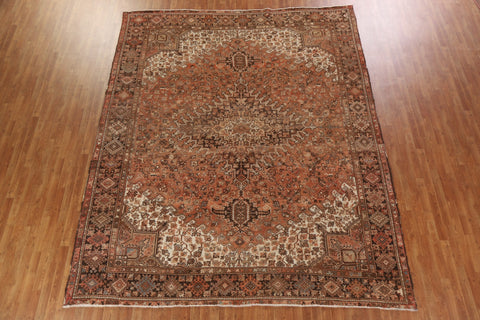 Vintage Geometric Heriz Persian Area Rug 10x12