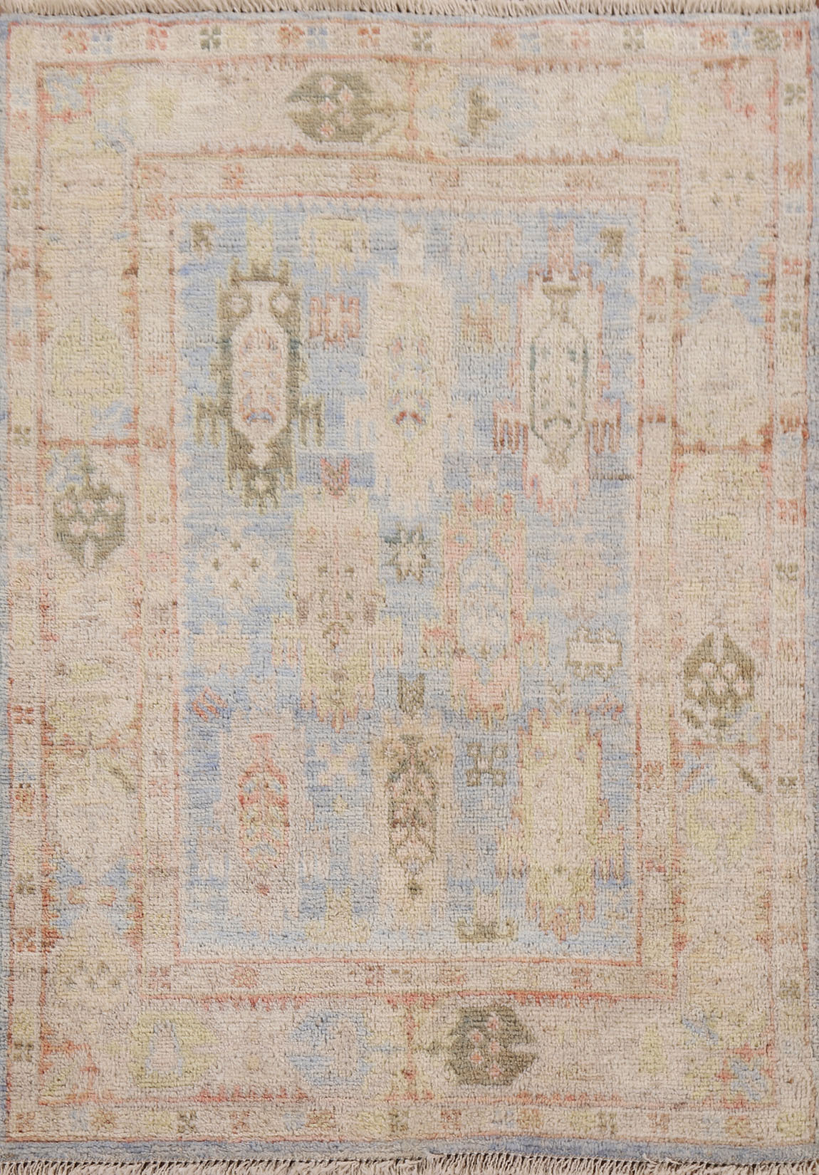 Vegetable Dye Oushak Turkish Rug 3x4