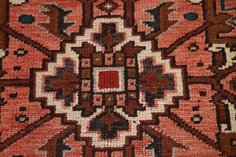 Geometric Red Heriz Persian Area Rug 6x11