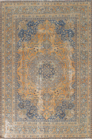 Distressed Wool Mashad Persian Area Rug 8x11