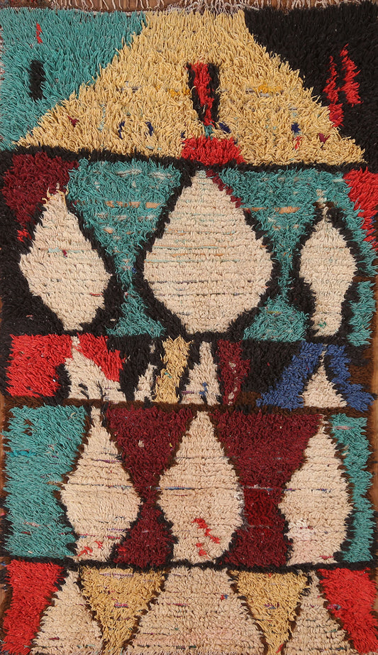 Wool Moroccan Oriental Area Rug 4x7