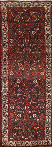 Vintage Hamedan Persian Runner Rug 3x10