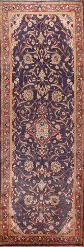 Floral Sarouk Persian Runner Rug 4x11