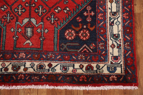 Red Wool Zanjan Persian Runner Rug 3x9