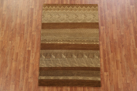 Brown Gabbeh Kashkoli Area Rug 4x6