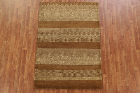 Striped Gabbeh Kashkoli Area Rug 4x6