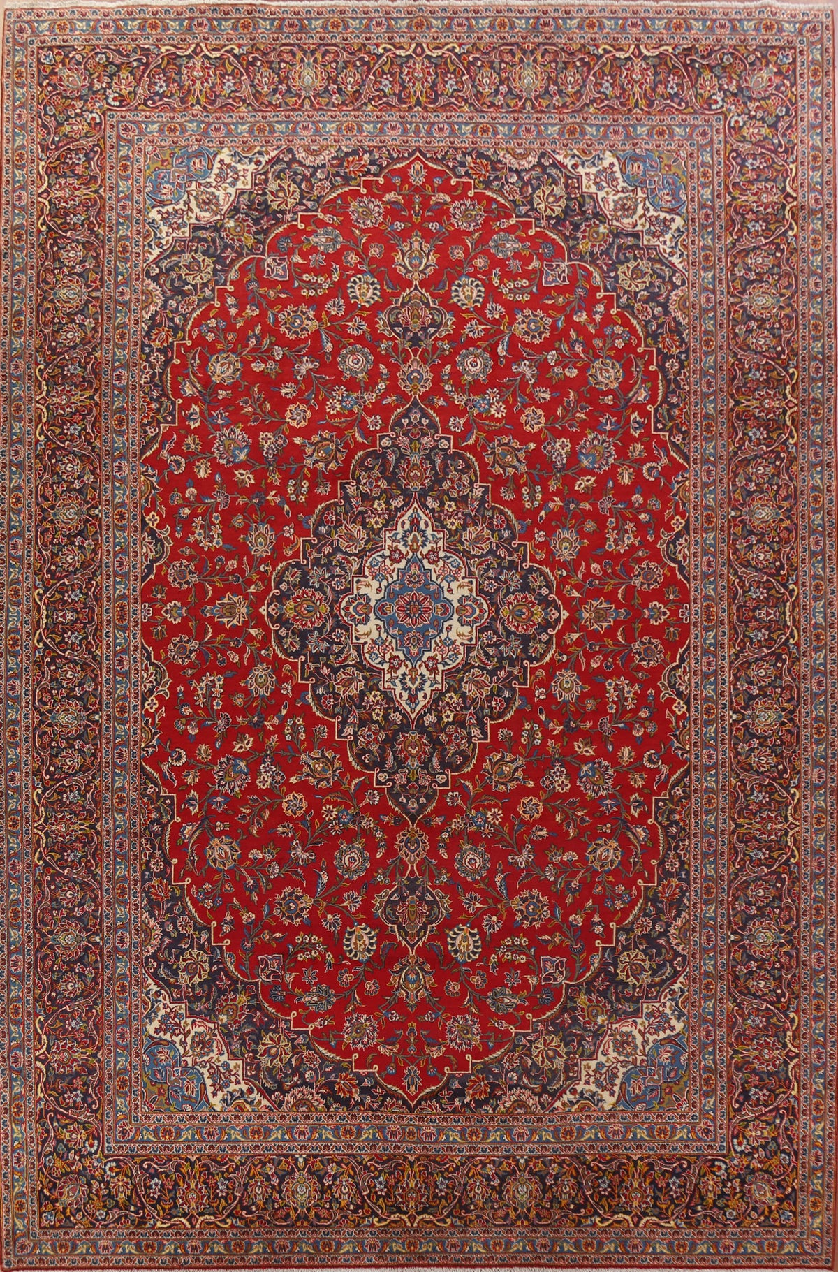 Traditional Kashan Persian Large Rug 10x14