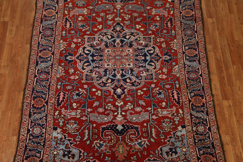 Antique Vegetable Dye Heriz Serapi Persian Area Rug 6x10