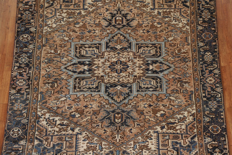 Handmade Wool Heriz Persian Area Rug 7x8