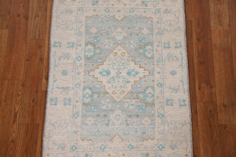 Geometric Wool Oushak Handmade Rug 2x3