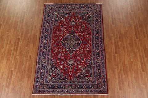 Traditional Mashad Persian Area Rug 6x10