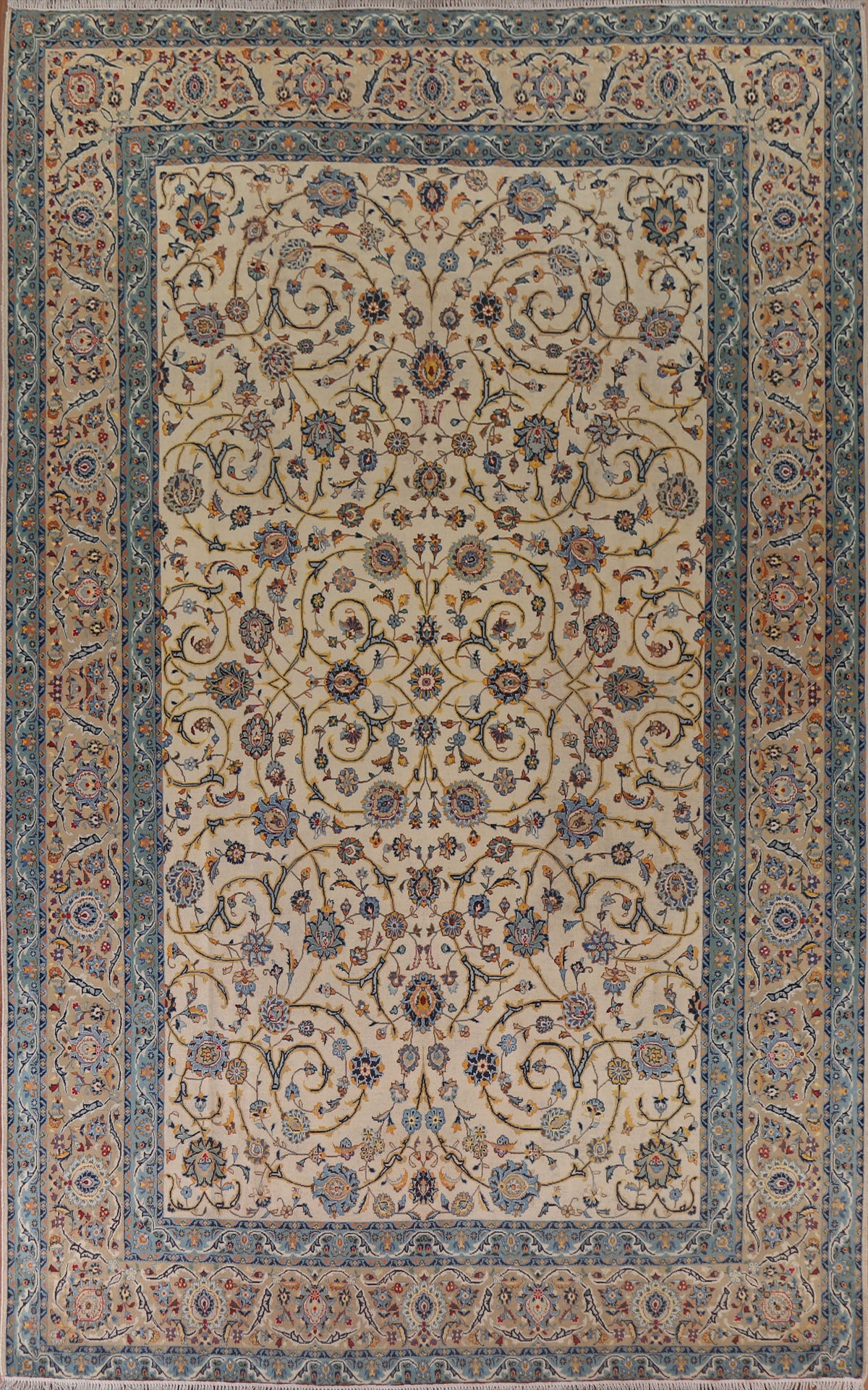 All-Over Floral Kashan Persian Area Rug 9x13