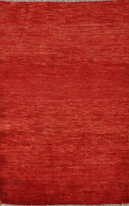 Red Modern Gabbeh Wool Rug 3x4