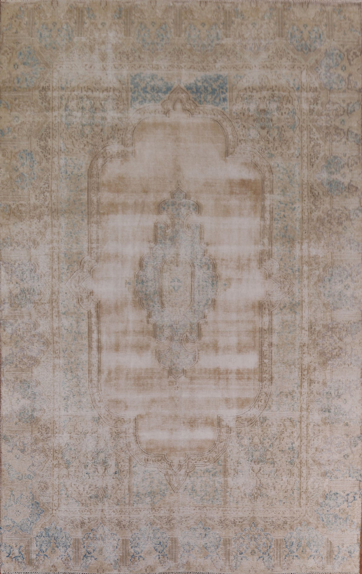 Distressed Kerman Persian Area Rug 9x13