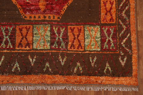 Brown Moroccan Wool Area Rug 6x8