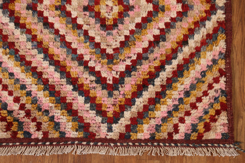 Geometric Moroccan Wool Runner Rug 3x10