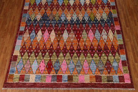 Multi-Colored Moroccan Area Rug 9x12