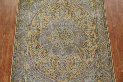 Floral Over-Dyed Tabriz Persian Area Rug 7x10