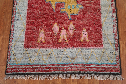 Tribal Moroccan Runner Rug 3x7