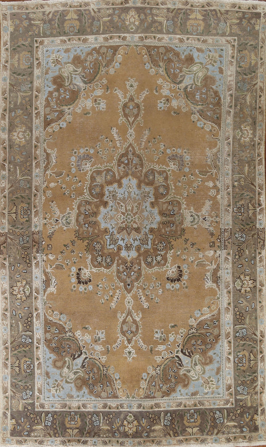 Vintage Over-Dyed Tabriz Persian Area Rug 7x10