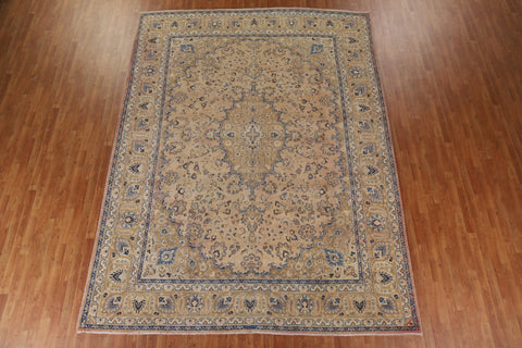 Vintage Floral Mashad Persian Area Rug 10x13