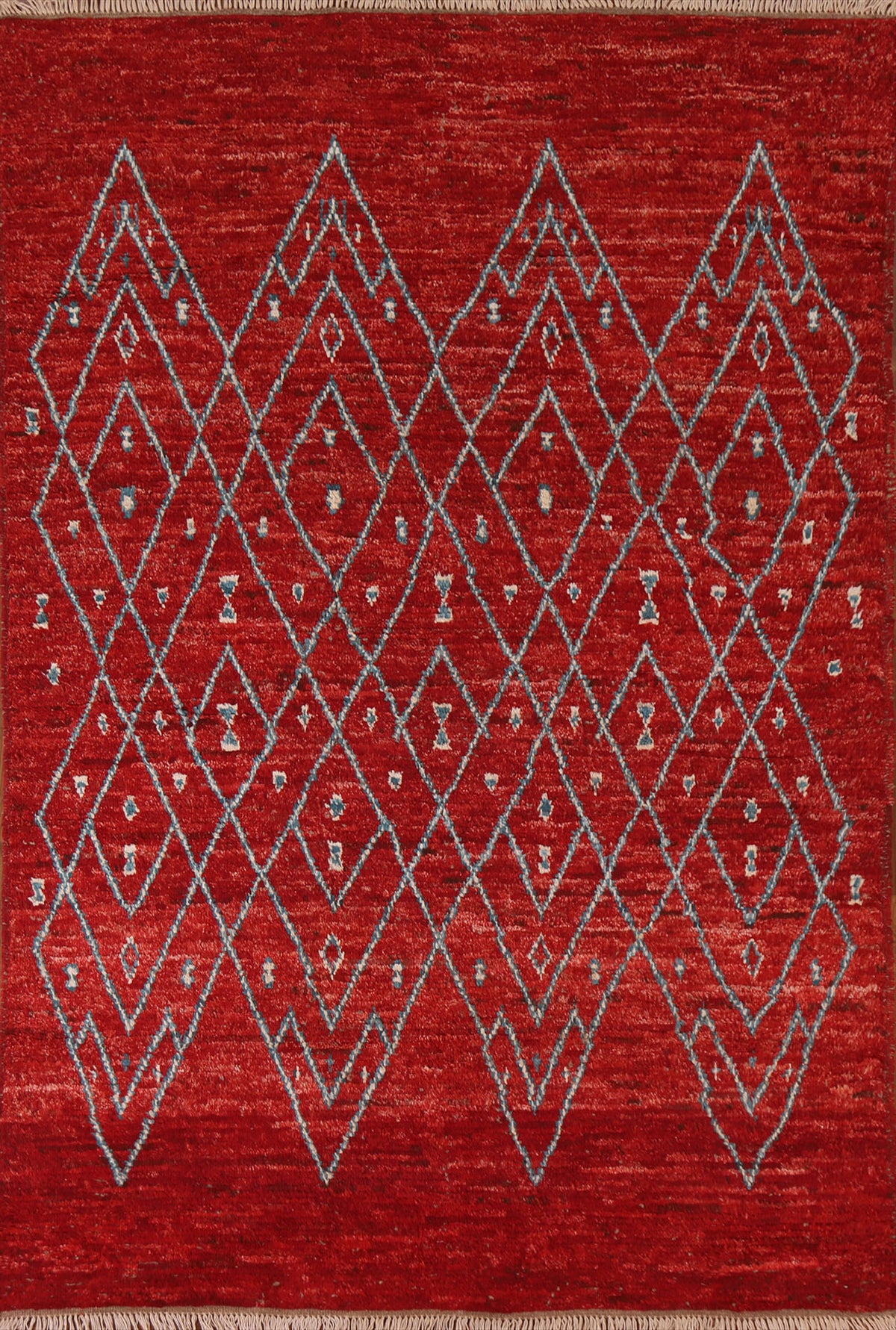 Handmade Red Moroccan Area Rug 5x8