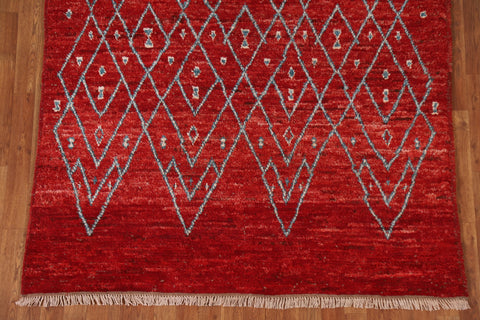 Handmade Red Moroccan Area Rug 5x8