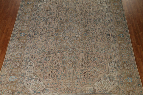 Distressed Geometric Tabriz Persian Area Rug 9x13