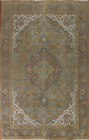 Distressed Over-Dyed Tabriz Persian Area Rug 9x12