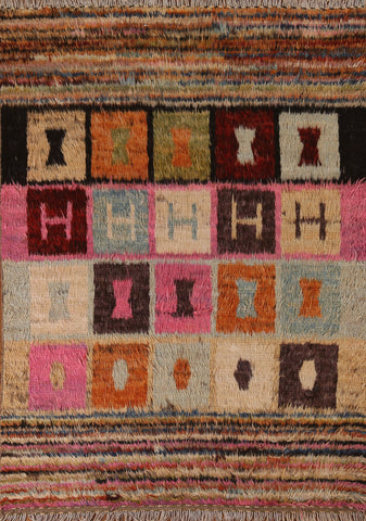 Geometric Berber Moroccan Wool Area Rug 5x7