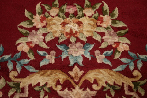 Floral Red Aubusson Oriental Area Rug 9x12