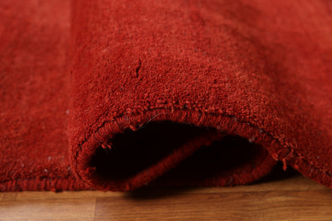 Solid Gabbeh Persian Rug Wool 7x8