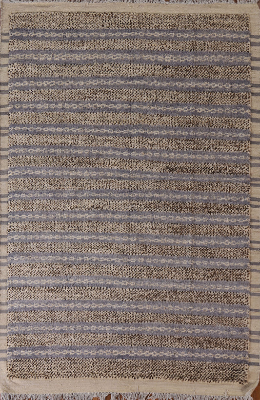 Striped Wool Moroccan Area Rug 6x8