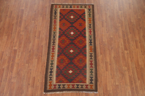 Reversible Wool Kilim Oriental Runner Rug 3x7