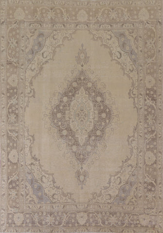 Muted Distressed Tabriz Persian Area Rug 8x11