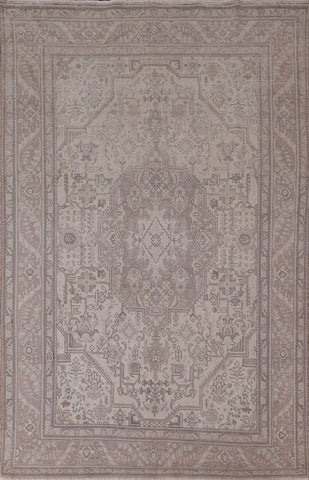 Muted Distressed Tabriz Persian Area Rug 7x9