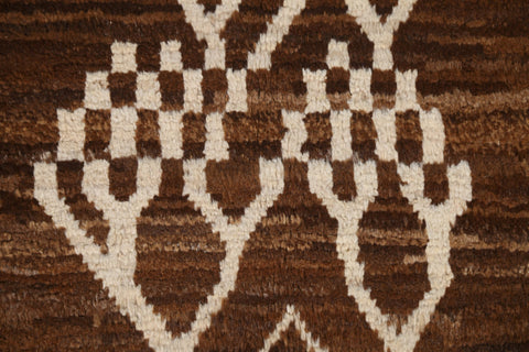 Dark Brown Moroccan Wool Area Rug 6x8