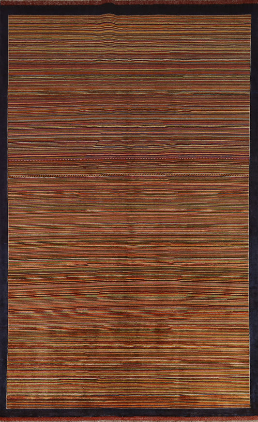 Striped Gabbeh Kashkoli Modern Area Rug 6x8