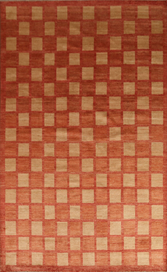 Checkered Gabbeh Kashkoli Modern Area Rug 7x10