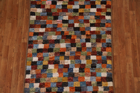 Checkered Moroccan Wool Area Rug 4x6