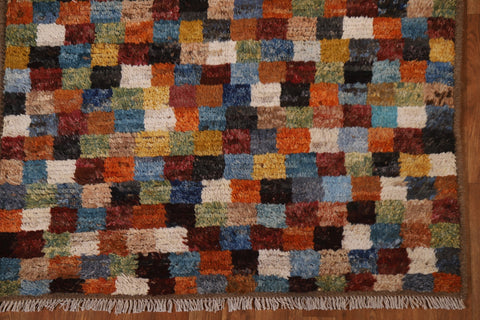 Checkered Moroccan Wool Area Rug 4x6