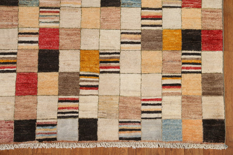 Checkered Gabbeh Kashkoli Oriental Area Rug 5x6