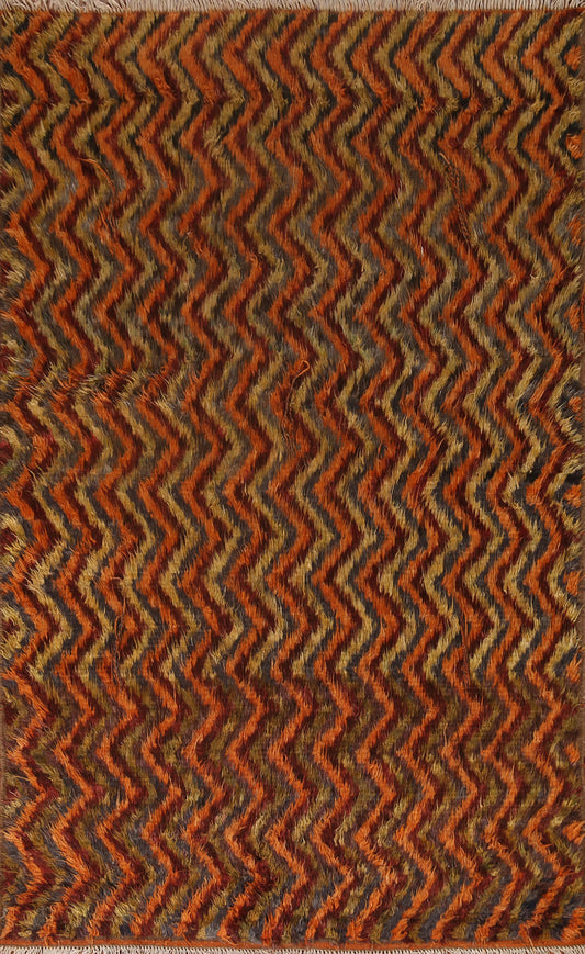 Chevron Moroccan Berber Wool Area Rug 6x8