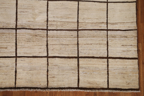 Checkered Gabbeh Kashkoli Wool Area Rug 5x7