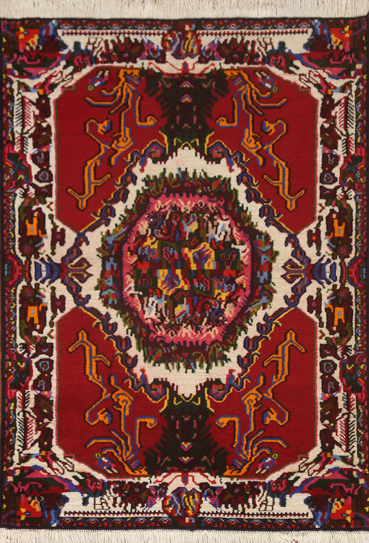 Hand-Knotted Bakhtiari Persian Area Rug 4x5