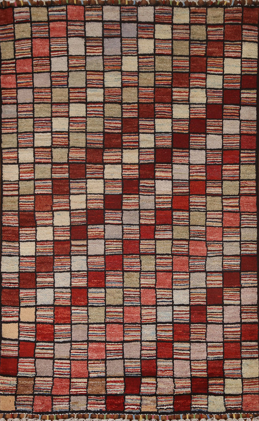 Checkered Gabbeh Kashkoli Oriental Rug 3x5