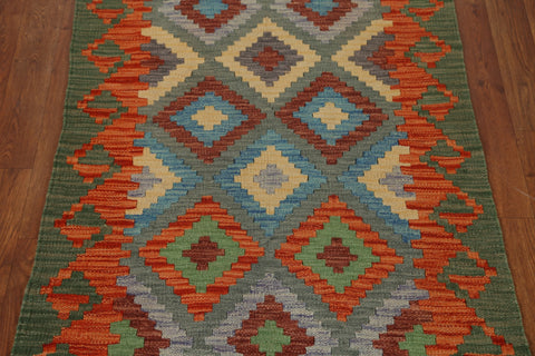 Hand-Woven Wool Kilim Area Rug 3x4
