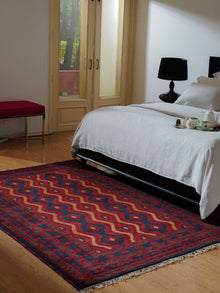 Hamadan Hand Knotted Afghan Rug