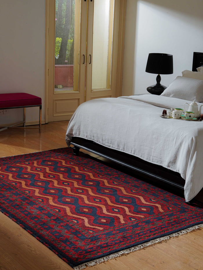 Hamadan Hand Knotted Afghan Rug