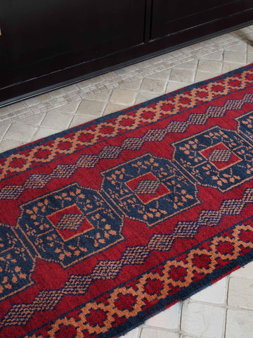 hand-knotted-afghan-silk-wool-oriental-multicolor-runner-rug-closeup-1